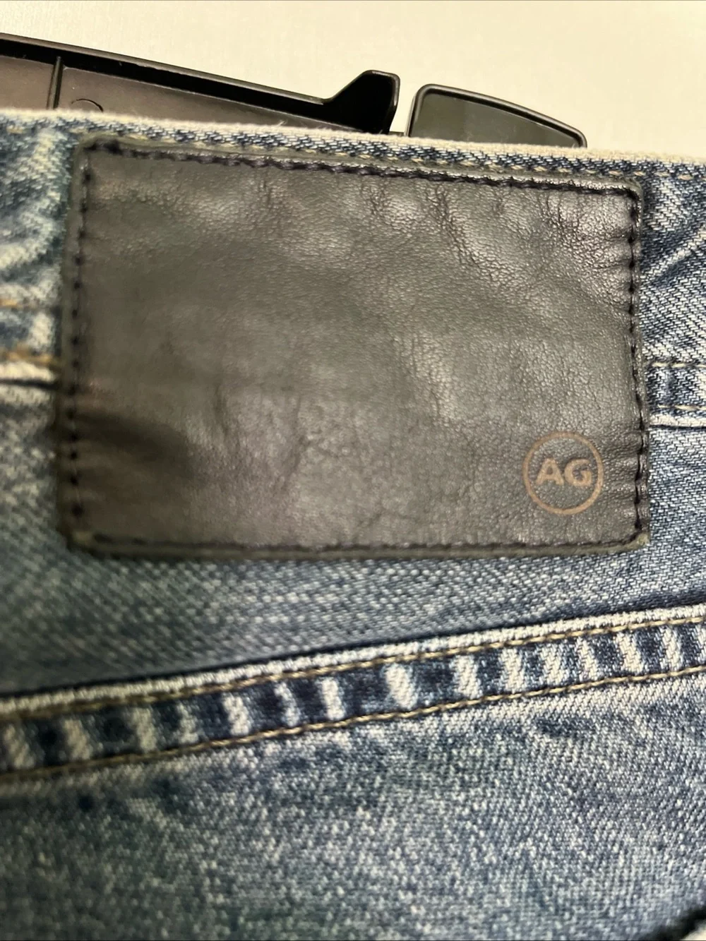 Adriano Goldschmied Men's Distressed Blue Jeans - matchbox slim straight 34/34